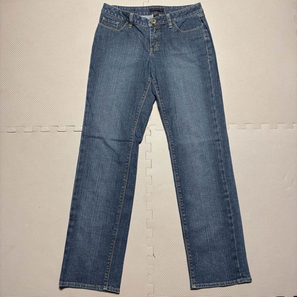Christopher Blue Women’s Stretch Denim Straight Leg Jeans Sz 10 Gold Glitter